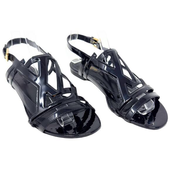 Louis Vuitton Black Patent Leather Sandals - Picture 3 of 9